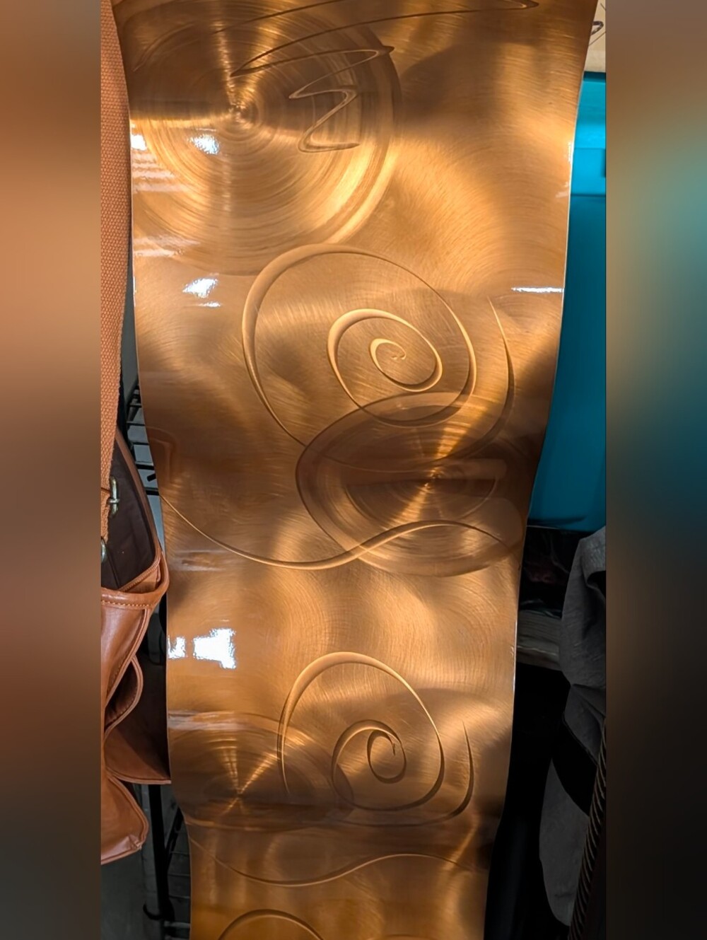 Centavo Wave By Jon Allen Metallic Copper Swirl Home Wall Decor Panel